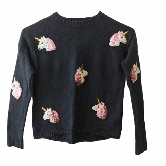 Abercrombie & Fitch Other - Abercrombie Kids Navy Unicorn Sequin Sweater